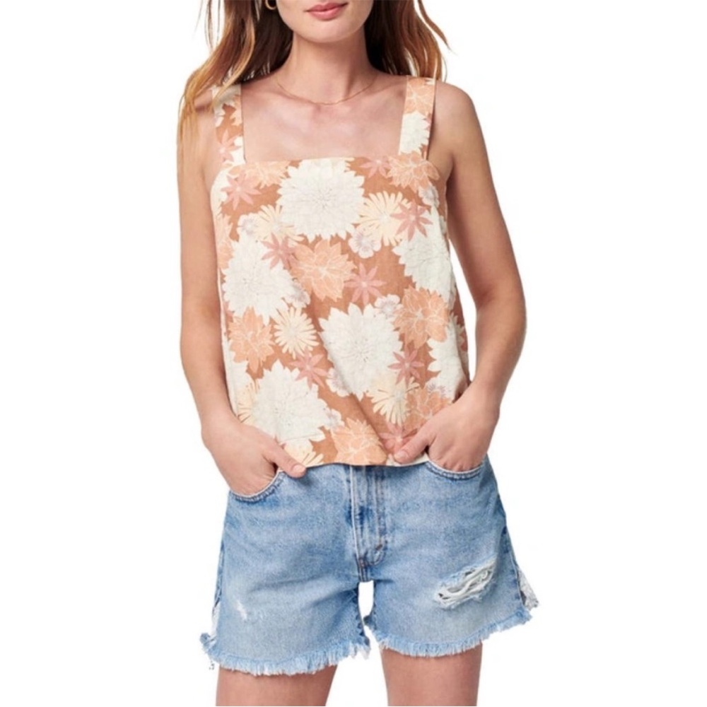 Faherty Tan and Cream Camisole Top